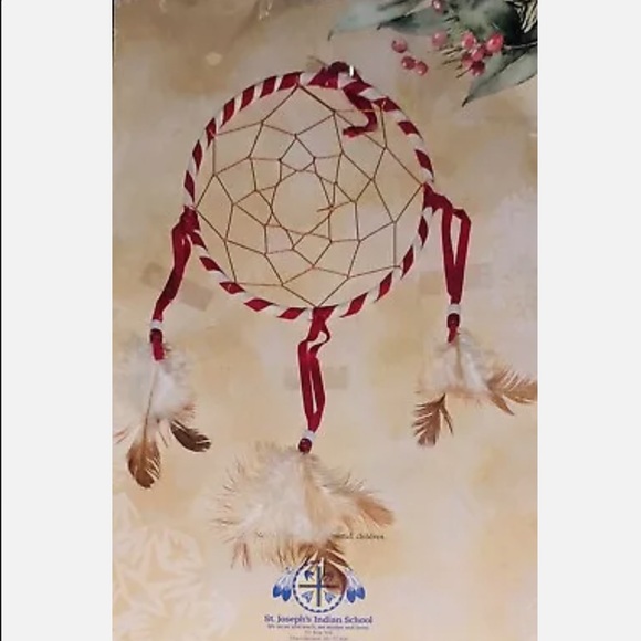NEW! Lakota Sioux Hanging Dream Catcher Authentic St. Joseph's Indian School Red - Picture 1 of 6